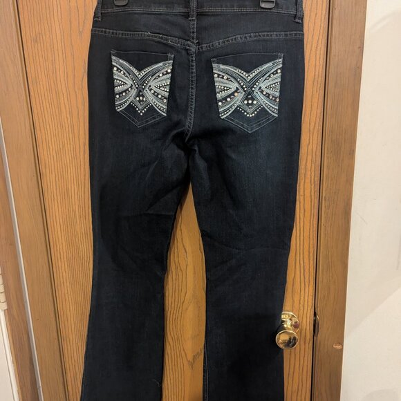 Chicos Platinum Women's Size 00 Reg Boot Cut Denim Dark Wash Stretch Jeans - Picture 4 of 4